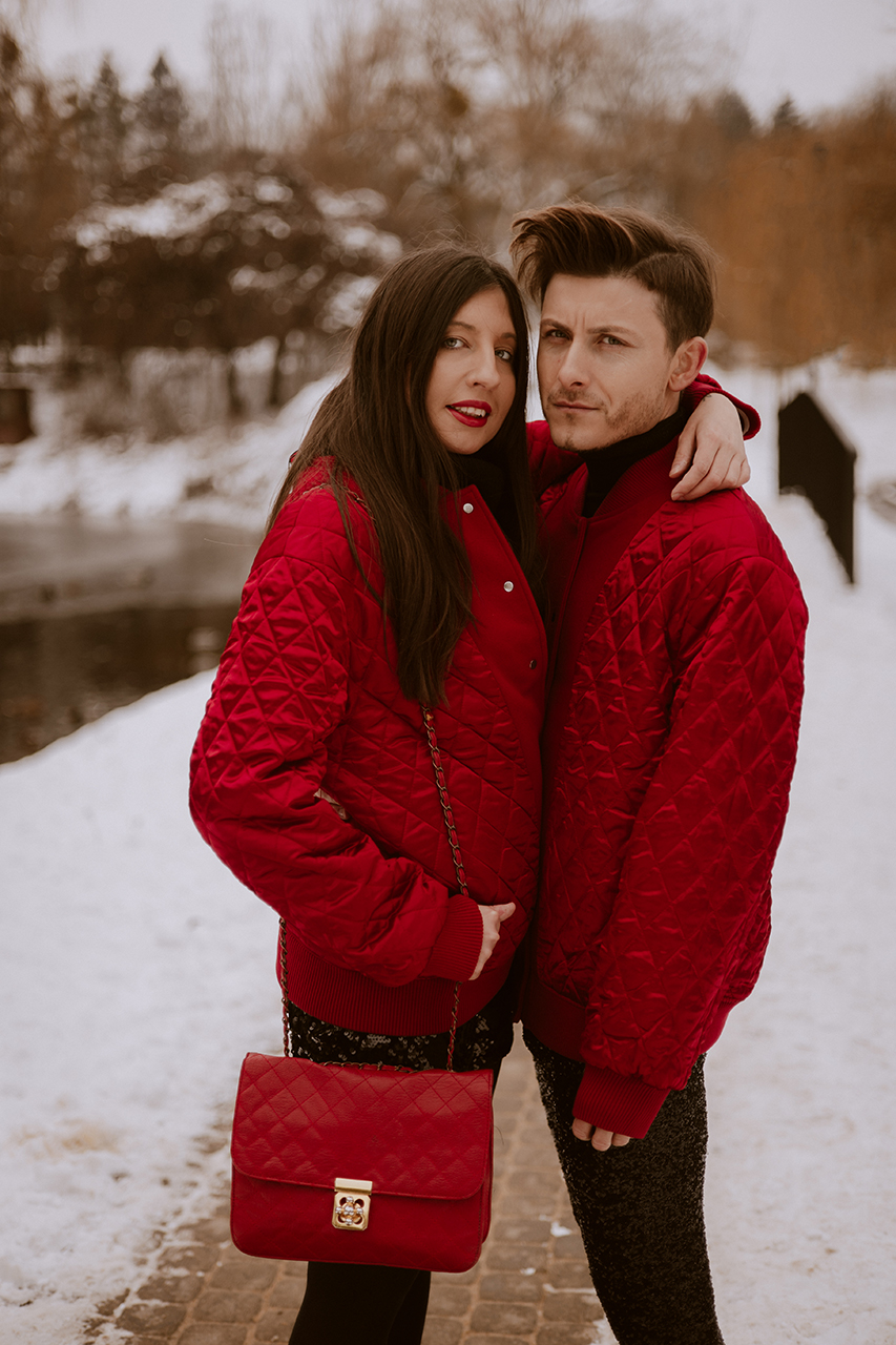 anrika i szafa gra winter seasion sesja zimowa trends winter zimowa moda fashion couple style park moczydło 
