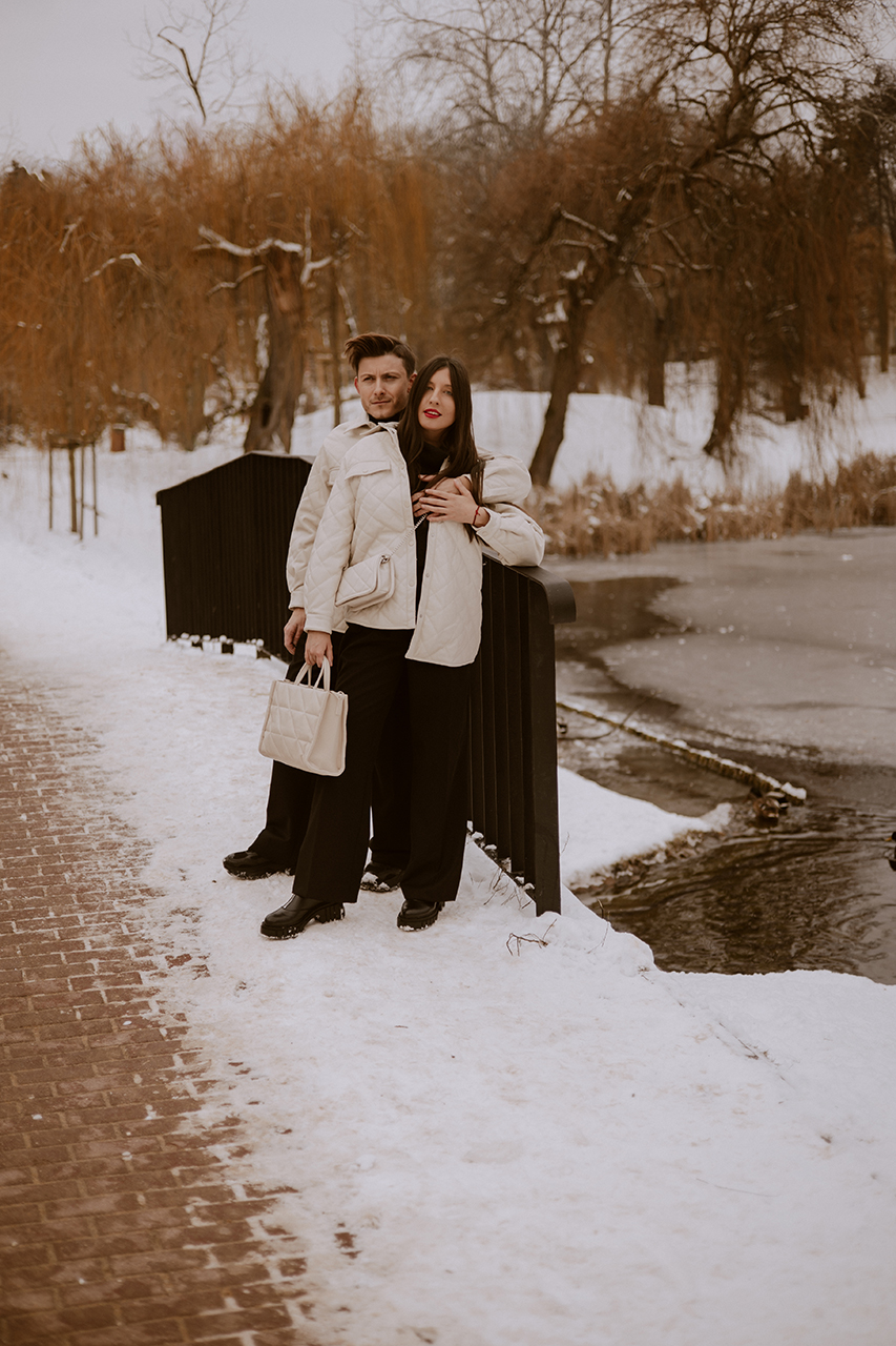 anrika i szafa gra fashion couple trendy winter trends park moczydło