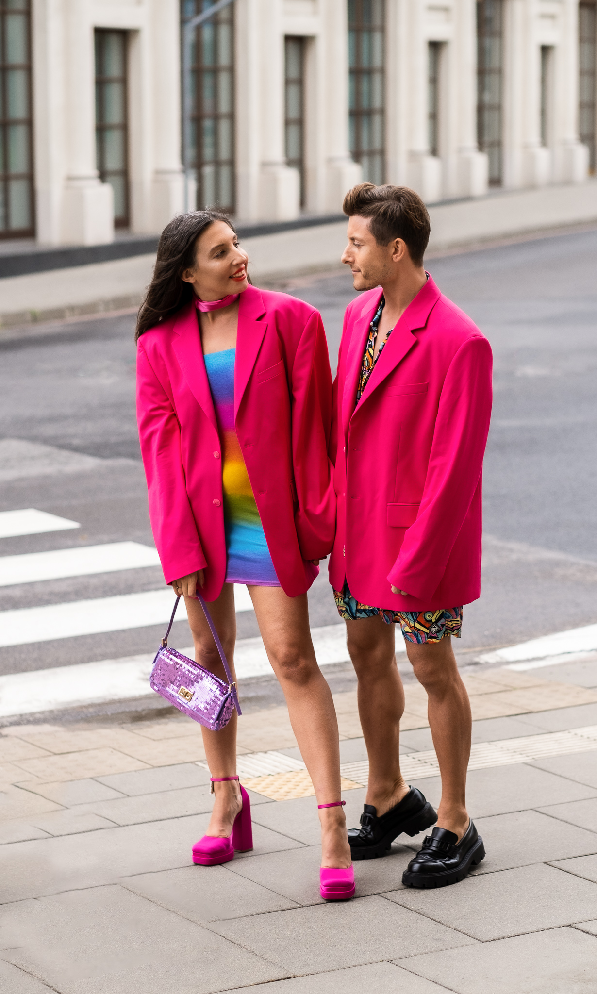 anrika i szafa gra letnie stylizacje dla par fashion couple matchy matchy 
